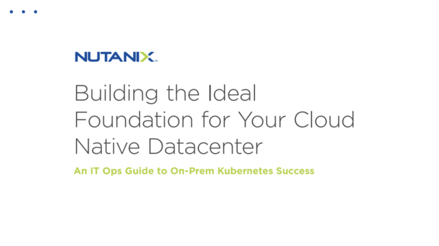 Building Foundation for Cloud Native Datacenter