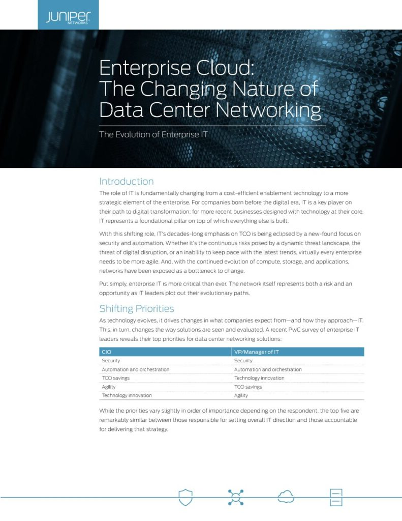 Enterprise Cloud: Data Center networking