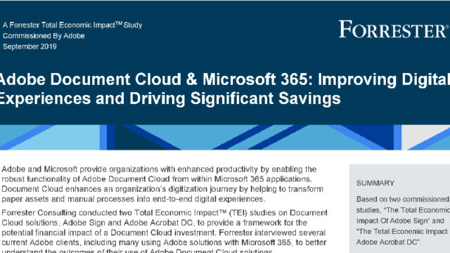 Improving Digital Experiences and Driving Savings with Adobe Document Cloud and Microsoft 365