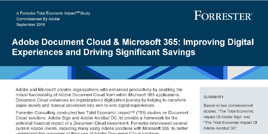 Improving Digital Experiences and Driving Savings with Adobe Document Cloud and Microsoft 365