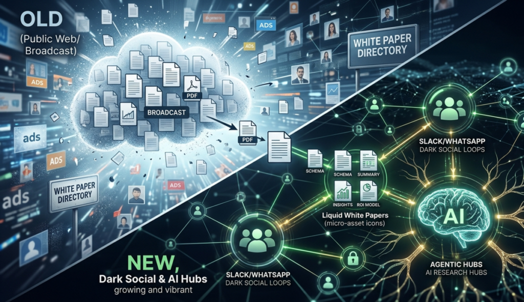 The "Ghost in the Machine": Why 2026 White Paper Syndication is Moving to Dark Social and AI-Agent Hubs
