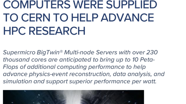 Thousands of super mico computers were supplied to CERN to help advance HPC research